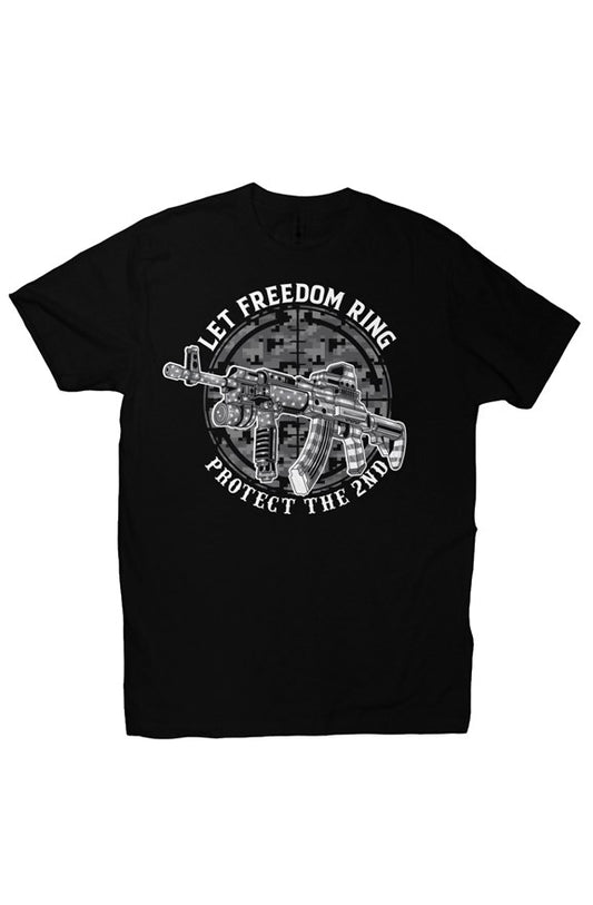 Premium Fitted Let Freedom Ring BW Tee