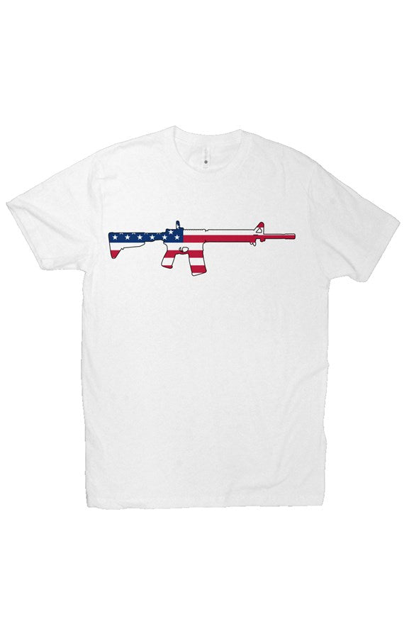 Premium Fitted Tee with Flag Rifle