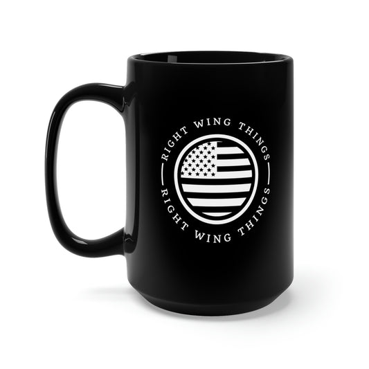 15oz Black Mug with Logo